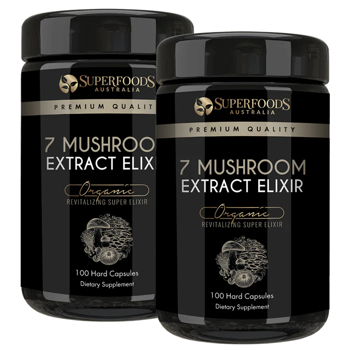 Organic 7 Mushroom Extract Elixir Capsules - Image 3