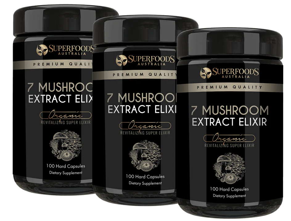 Organic 7 Mushroom Extract Elixir Capsules - Image 4
